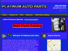 Tablet Screenshot of platinumautoparts.ca